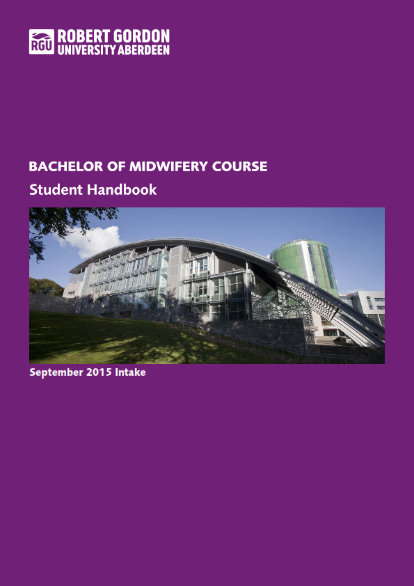 Bachelor Of Midwifery Course Student Handbook