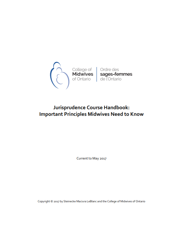 Jurisprudence Course Handbook : Important Principles Midwives Need To Know